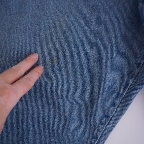 Vintage Rustler Carpenter Dungaree Mid-wash Wide-leg Blue Denim Jeans 38X30 - Picture 15 of 15